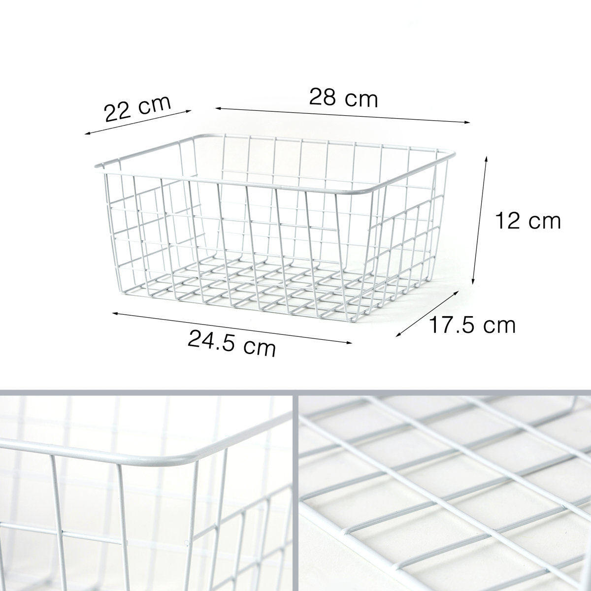 Mercer41 4 Pack Basics Stackable Metal Wire Storage Basket & Reviews
